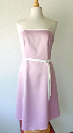 KLEID DRESS FELDPAUSCH M 38 PASTELL ROSA SCHULTER FREI EDEL