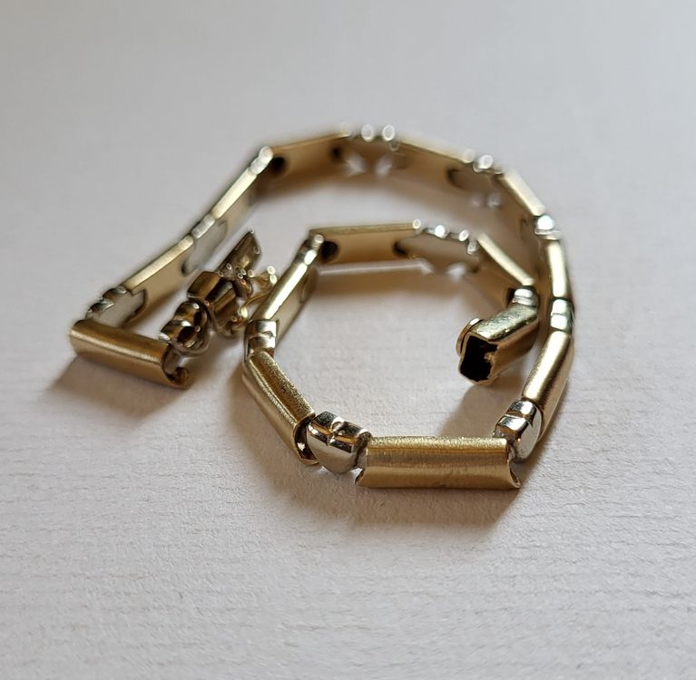 14K Gelbgold Diamant Boss Charm Link Armband