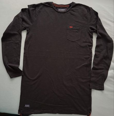T-shirt manches longues Superdry noir taille S neuf