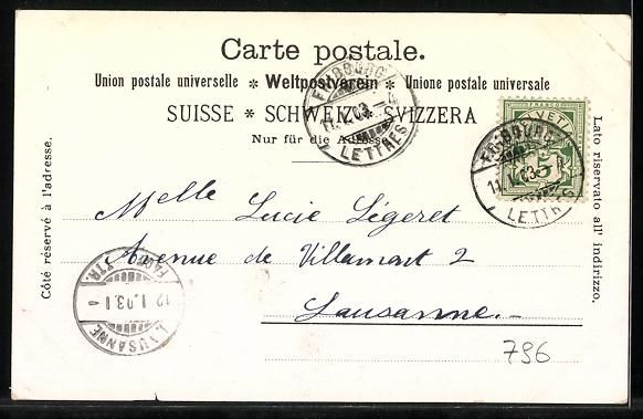 Cartoline postali: Litho Freiburg, Wappen vor dekorativem H – Usato da Berlin venduto da bartko-reher 1