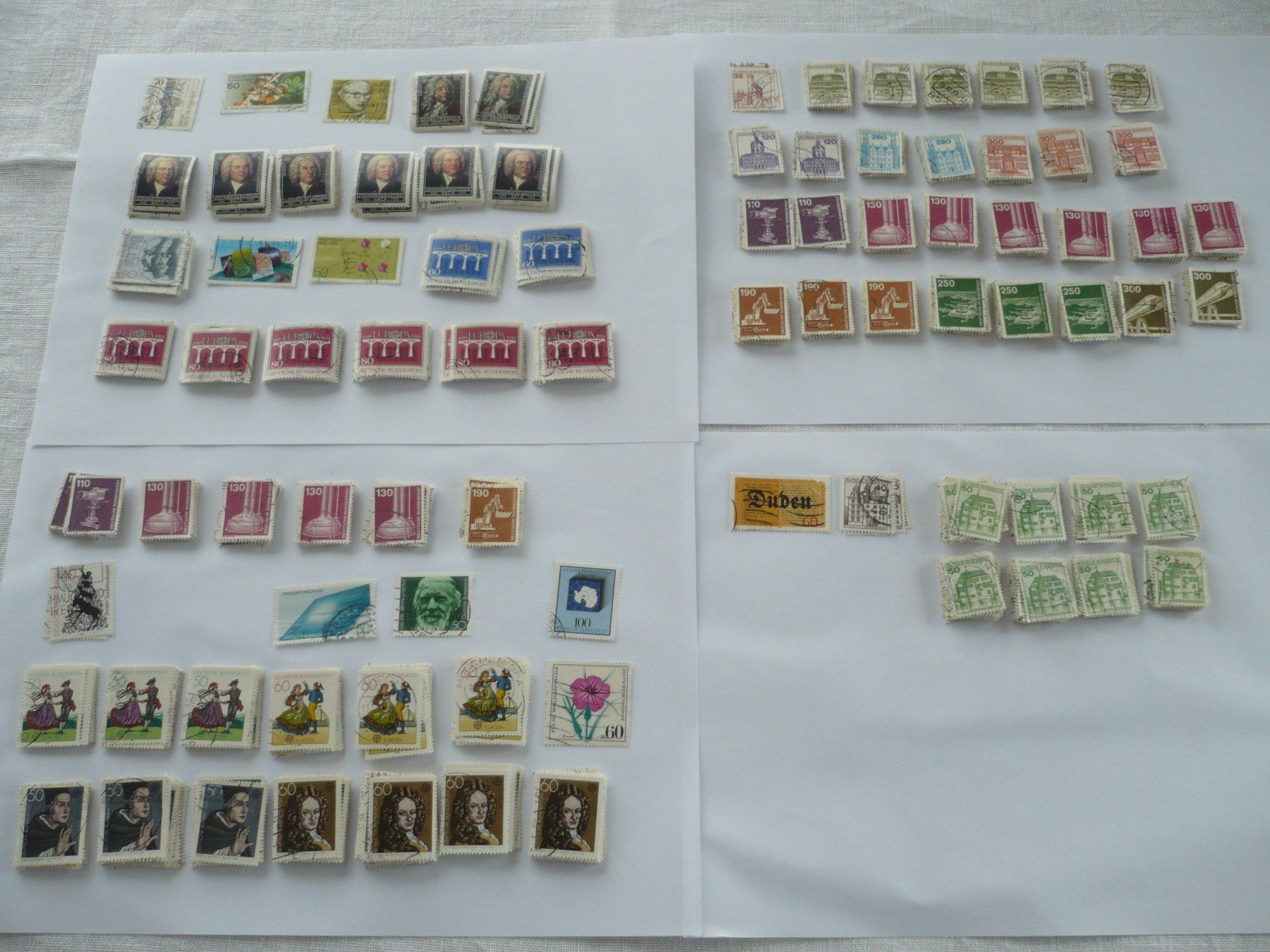 Alle Briefmarken: BRD 1980 - 1985 ca. 1'050 Doubletten – Gebraucht aus Zürich von saltandpepper008