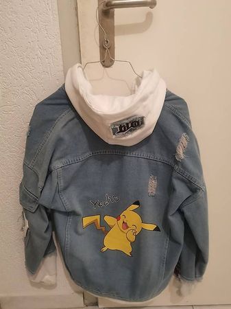 Pikachu Jeansjacke, Oversize NEU, Gr. S