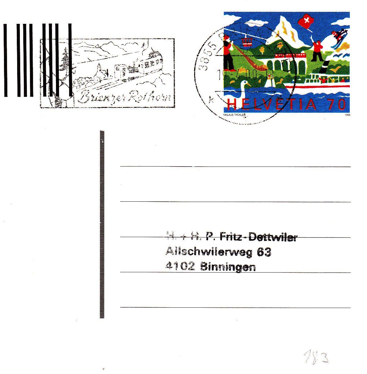 Stempel: PK Brienz Rothorn Bahn - LT- u.ET Post-Flaggenstempel 2000 – Neu (gemäss Beschreibung) aus Binningen von Hahexa