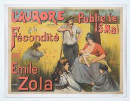 🟡ORIGINAL Plakat Raymond Tournon L'AURORE EMILE ZOLA 1895