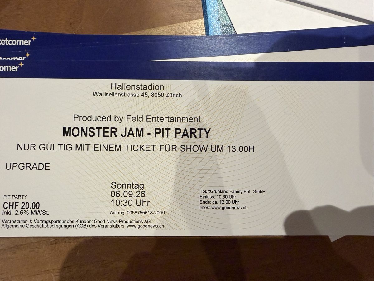 Tickets: Monster Jam Show – Neu und originalverpackt aus Herisau von RaRossi 3