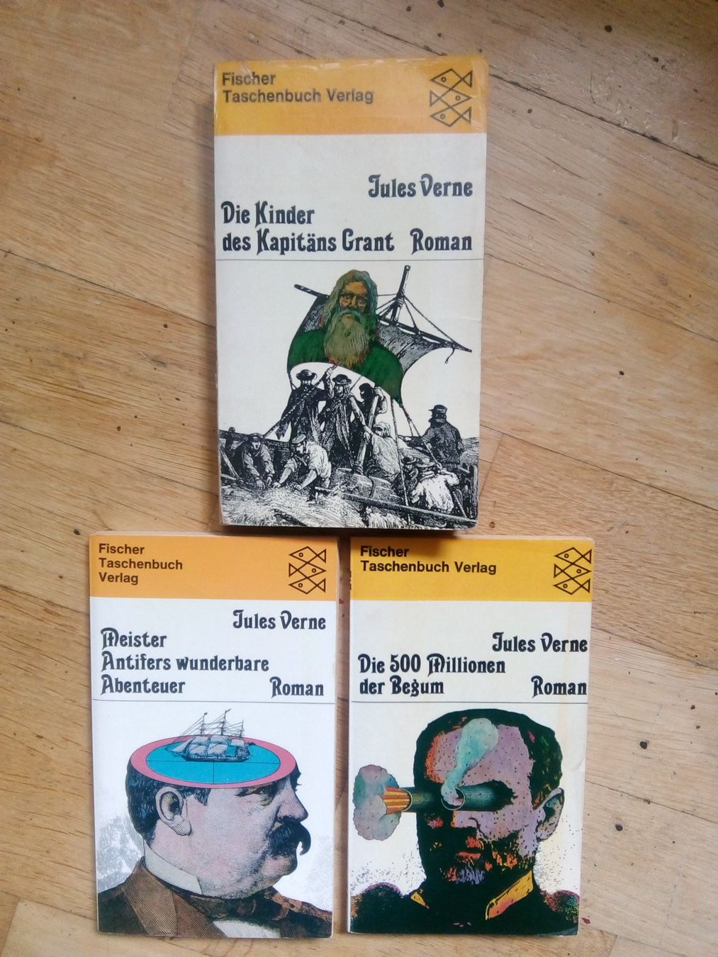 Bücher: 3 Jules Verne Abenteuerromane Taschenbuch – Gebraucht aus St.Galllen von elkaphone