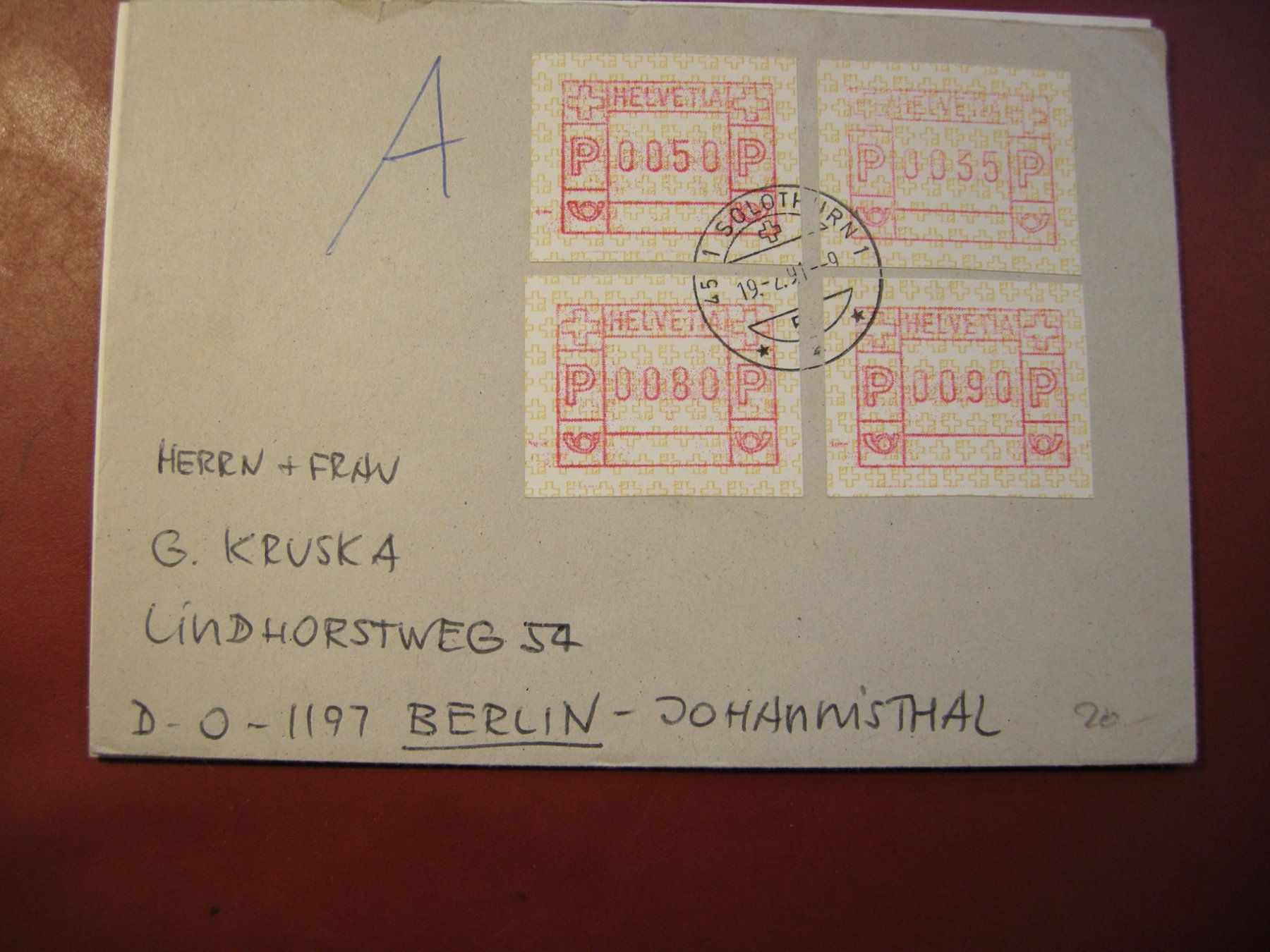 Alle Briefmarken: AUTOMATENMARKEN, 5 BRIEFE – Gebraucht aus Eschenbach SG von eDaisy 3
