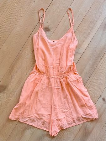 Jumpsuit kurz,pfirsich,fliessender Stoff ,Taschen,Gr. 38