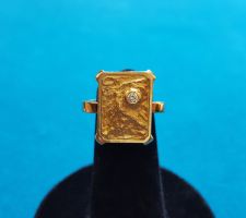 18 Karat 750 Massiv Gold Unikat Ring Mit Diamant