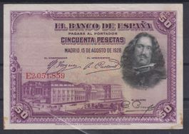 Spanien 1928: 50 Pesetas Note