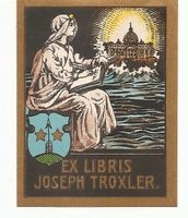 Ex-libris héraldique Joseph TROXLER. Beromünster, Luzern.