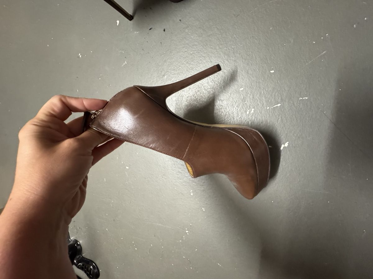 Scarpe da donna: Nine West platform stiletto heels, Brown Leather – Usato da Zürich venduto da alieacelina 2