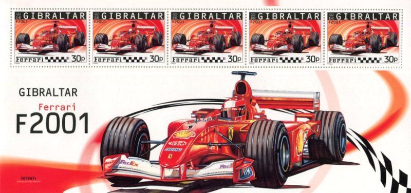 Tutti i francobolli: Block "Ferrari. Formel 1". Gibraltar. – Nuovo e nell'imballaggio originale da Basel venduto da Butsch5