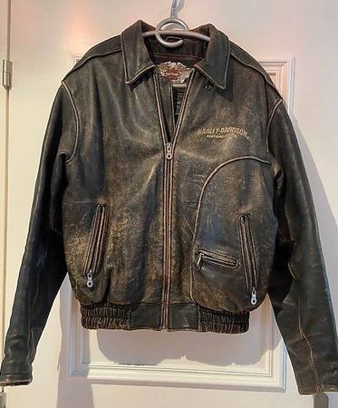 Motorradlederjacke Harley Davidson Vintage-Look