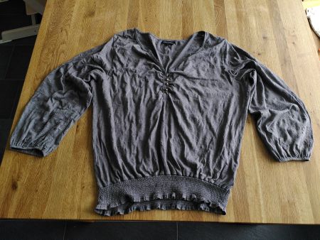 🤩 dünner Pullover mit Crop-Saum, anthrazit, Grösse XL