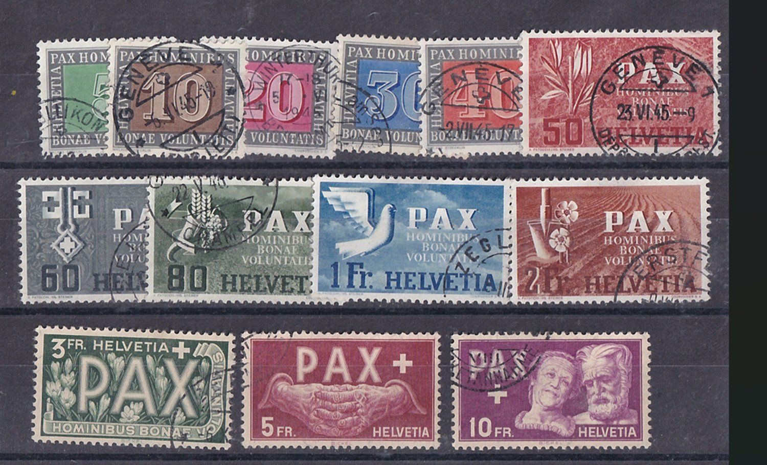 Tous les timbres: Série Pax oblitérée – D'occasion à Grandson par Rogneux