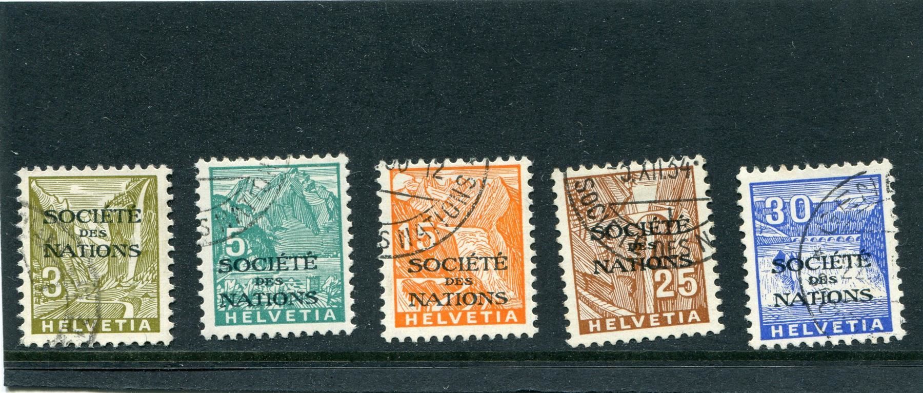 Tutti i francobolli: D III SDN Nr. 42 - 46 gestempelt – Usato da Winterthur venduto da Kyoung