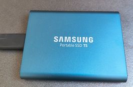 Externe SSD Samsung Portable T5 blau, wie neu