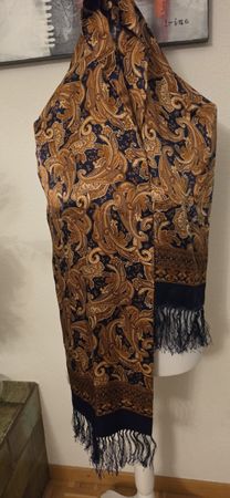Schöner Seidenschal mit Fransen, Paisley Muster,Neu