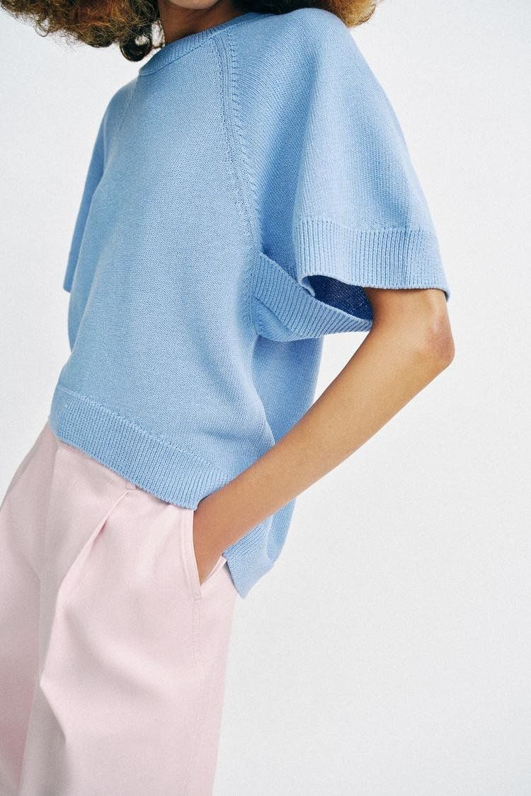 Zara Maglioni & Felpe: ZARA Strickpullover Pullover kurzarm hellblau Gr.M NEU – Nuovo e nell'imballaggio originale da Rotkreuz venduto da beltraum 2