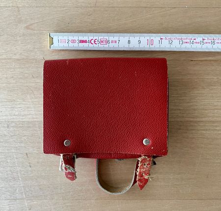 Vintage Miniatur, Puppen Ledertasche/Thek