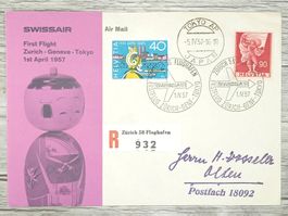 TR13 Enveloppe + Timbre Suisse 1957