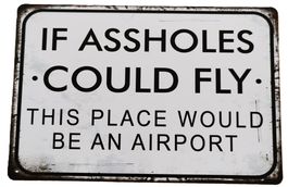 IF ASSHOLES COULD FLY ... - Blechschild  (neu, OVP)