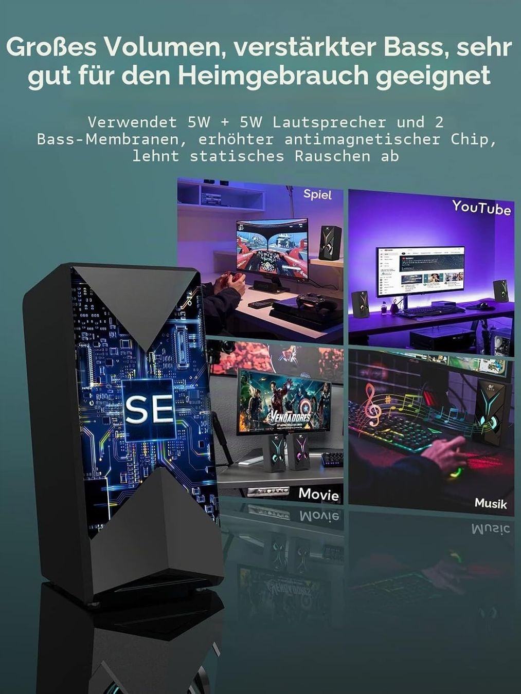 Lautsprecher: Gaming Lautsprecher 10W RGB LED USB Desktop – Neu und originalverpackt aus Schaffhausen von her_zt65 5