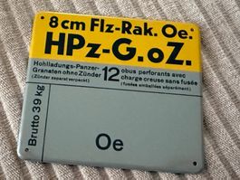 MUN Schild: 8cm Oe HPz Rak - Schweizer Armee