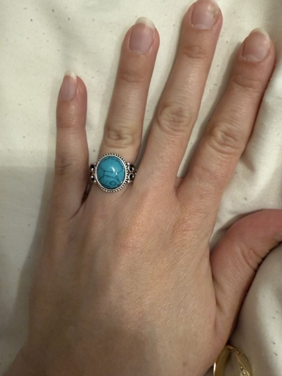 Anelli: Schmuckstück: Türkiser, silberner Ring, Vintage-Stil – Nuovo (secondo la descrizione) da Oberhofen Thun'see venduto da ClaudiaKelesh 2