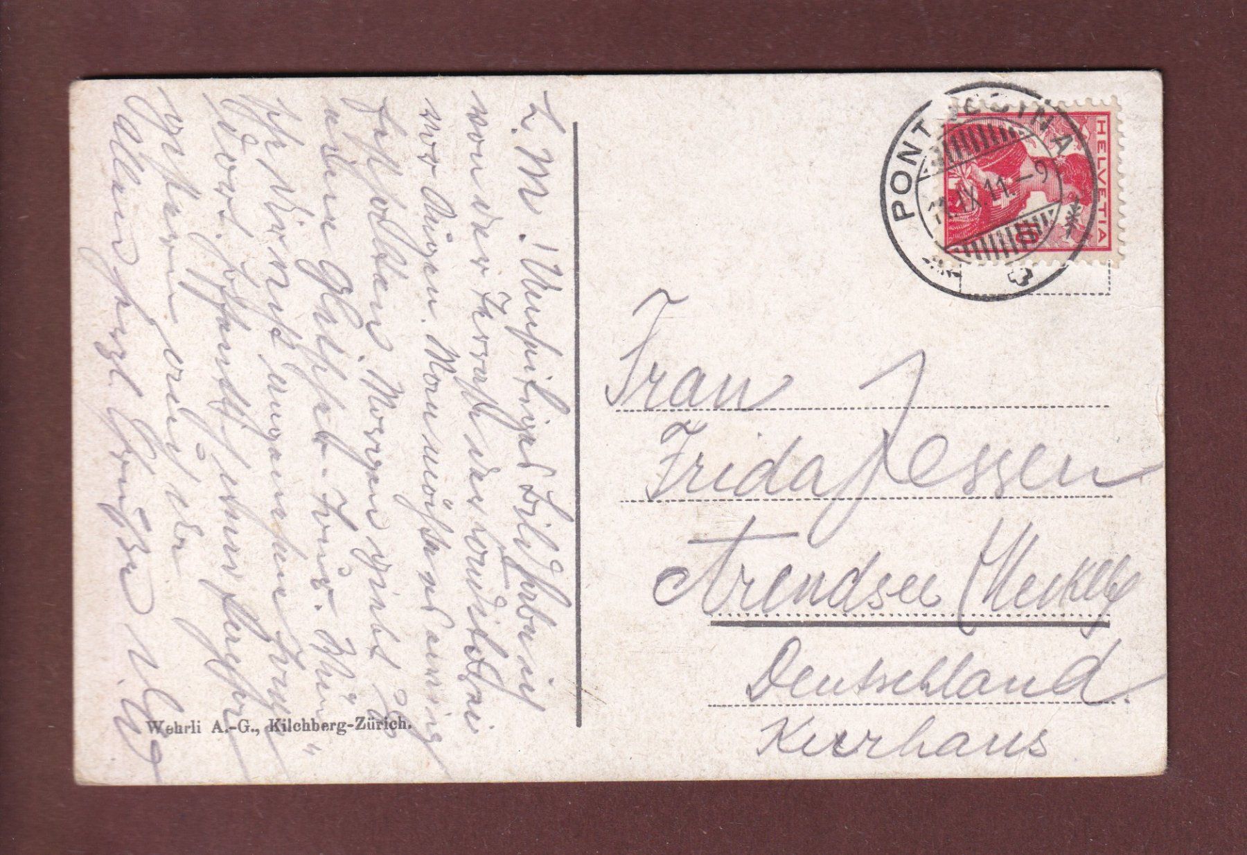 Cartoline postali: PONTRESINA - 1911 – Usato da Pully venduto da nicecards 1