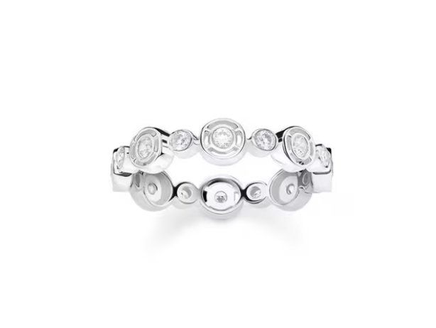 Thomas Sabo Anelli: Original Thomas Sabo Ring Kreise mit weissen Steinen Silber – Nuovo (secondo la descrizione) da Rheinfelden venduto da Boutique_Luxe 3