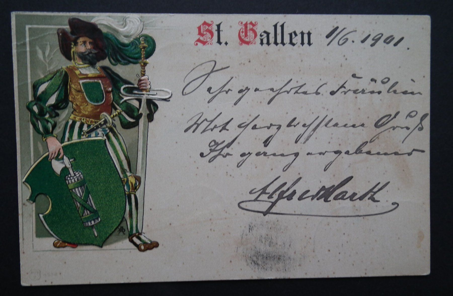 Ansichtskarten: 1901 St. Gallen  Präge- Ansichtskarte  gelaufen – Gebraucht aus Kriens von WULLU99