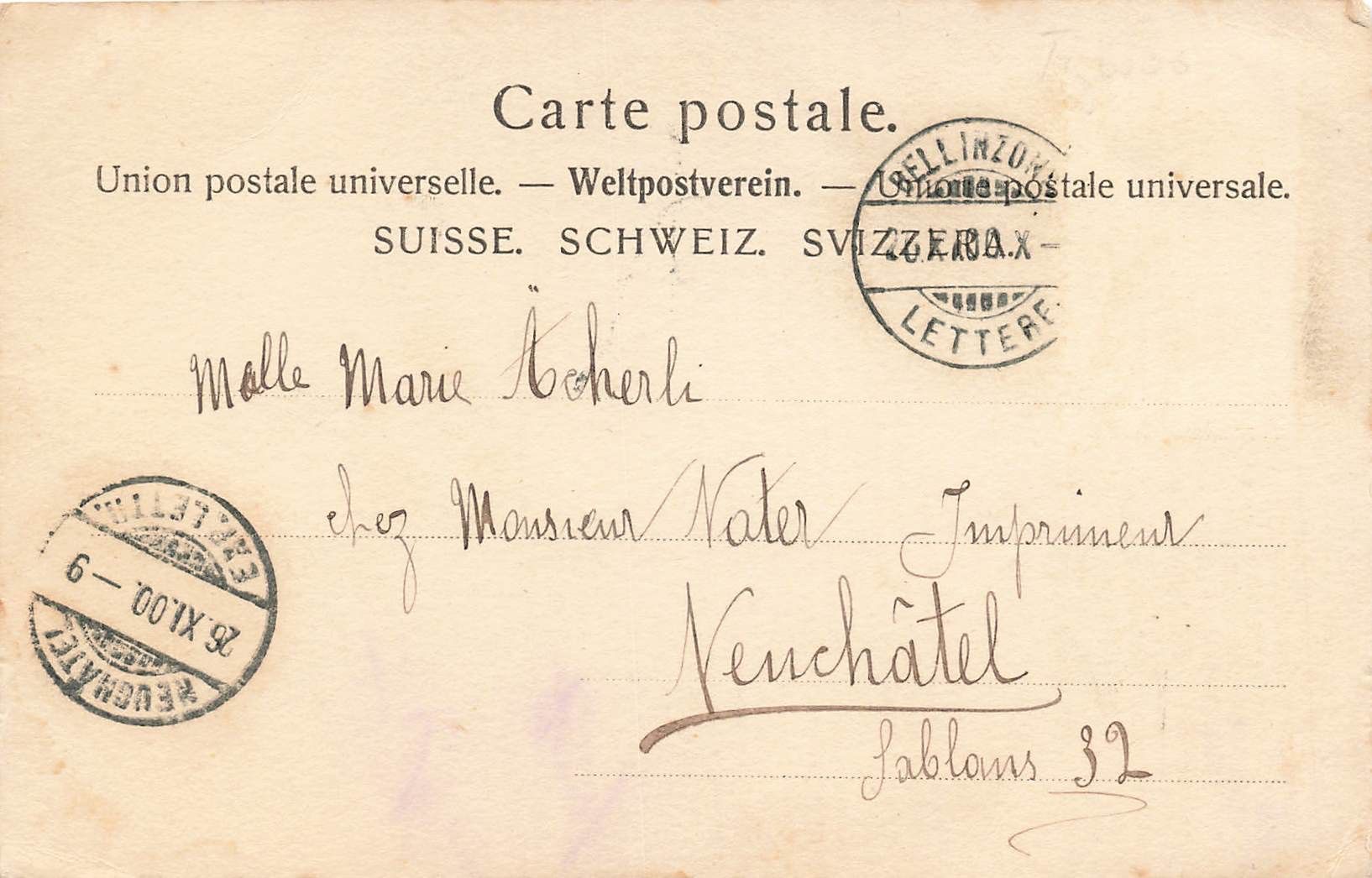 Ansichtskarten: Bellinzona – Gebraucht aus Biasca von Blenio71 1