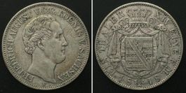 SACHSEN Taler 1848 F, FRIEDRICH AUGUST II. Silber ss-vz