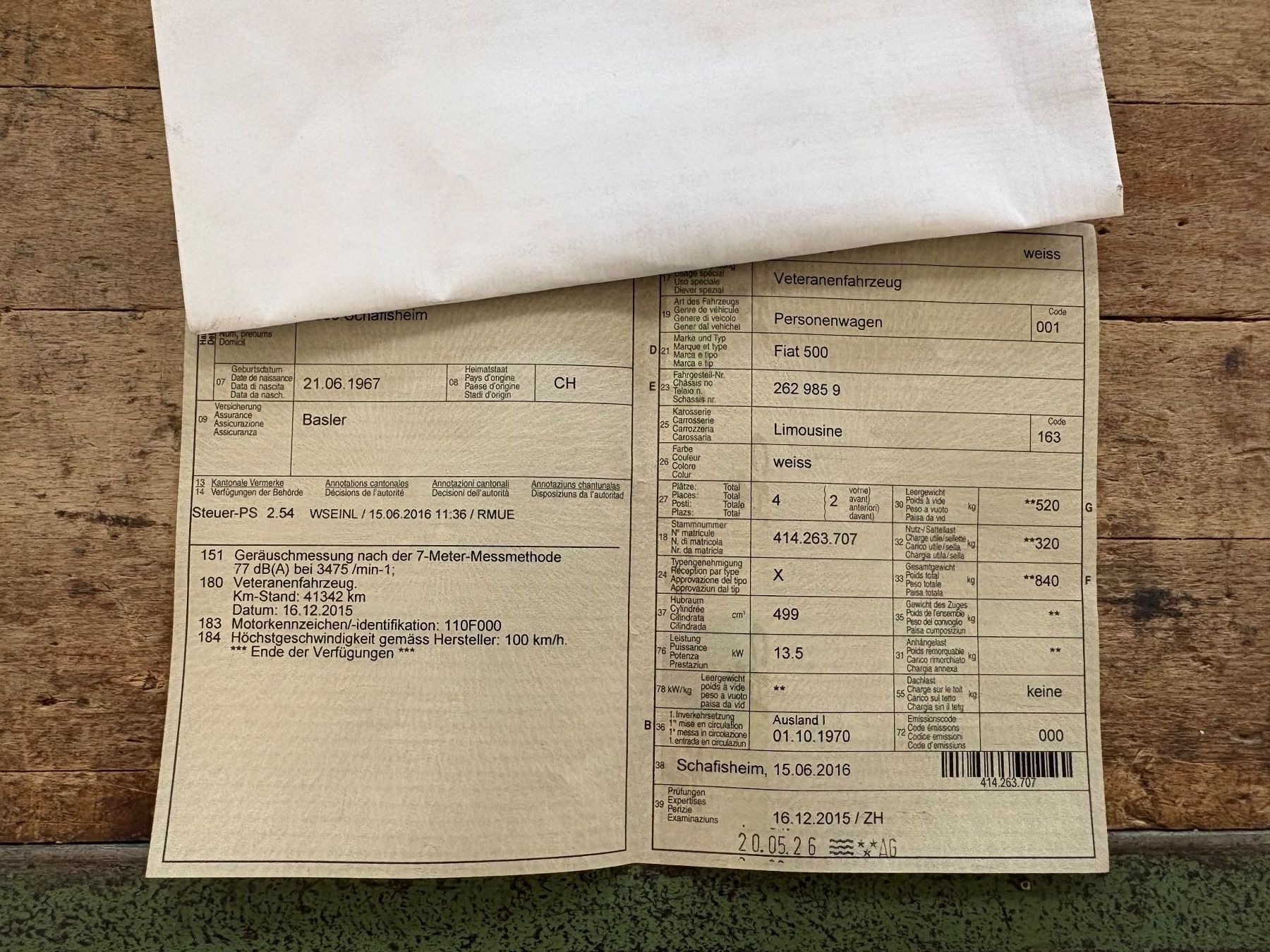 Fiat Autos: Fiat 500 neu Veteran – Gebraucht aus Schafisheim von dan_rtk6 5