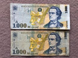Romania 1998 - Rumänien - 2 x 1000 Lei - Eminescu