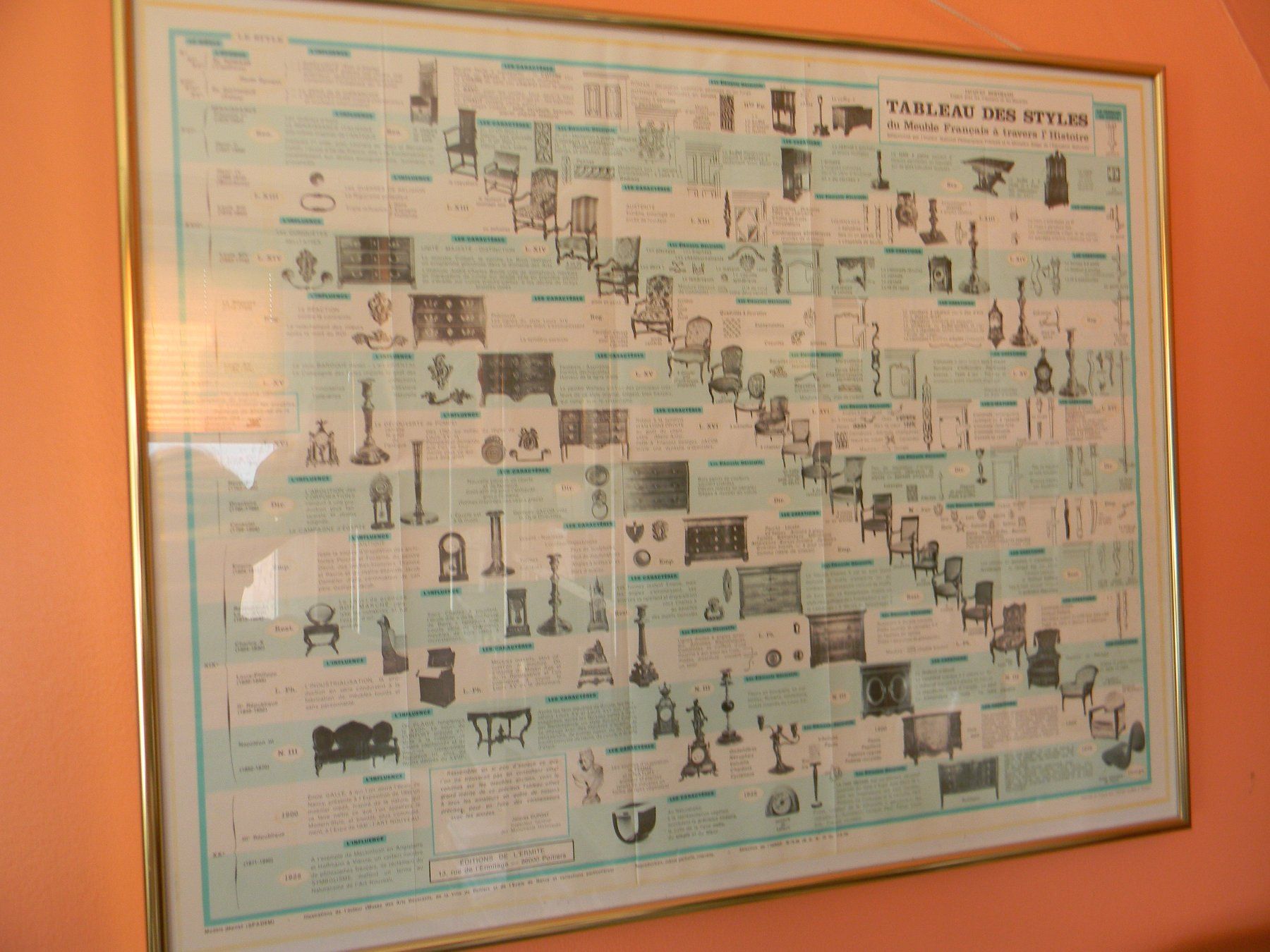 Foto & Immagini: affiche encadrée :Tableau des styles du meuble français – Nuovo (secondo la descrizione) da Bournens venduto da monique048