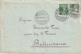 Brief Mischfrankatur  Zu. Nr. J 1 und 125 III