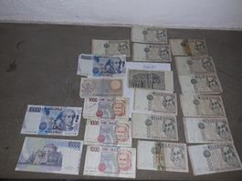 Italienische Lire Sammlung, verschiedene Noten, alt