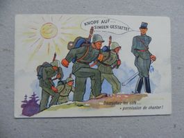CH Humor Motiv Karte Miltär Rueblikarte Bären Katzen ca.1940