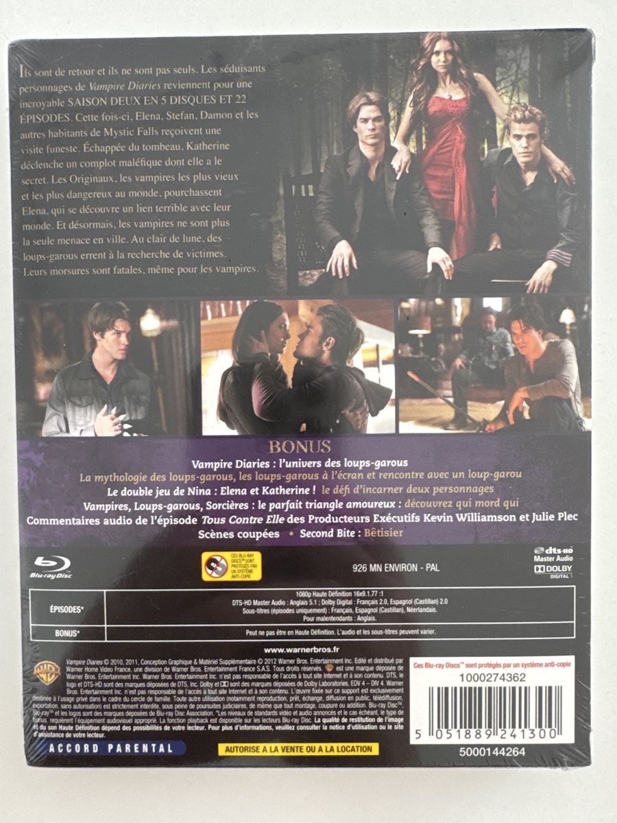 Tutti i DVDs: Vampire Diaries - Saison 2 Blu-Ray - NEUF SOUS BLISTER – Nuovo e nell'imballaggio originale da Veyrier venduto da Deniro2 1