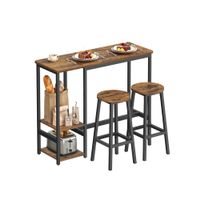 Bartisch Set Barhocker praktisches Aufbewahrungsregal MILO
