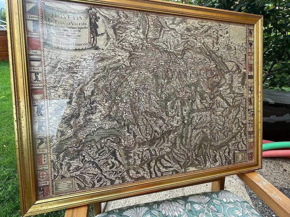 Reproduction originale d'une carte suisse de H.C. Gyger 1635 (D ...