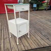 Vintage Nachttisch, weiss, 50er Jahre