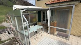Terrassen-Windschutz mit Dach – Komplettlösung