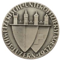 Medaille Schweizerische Unteroffizierstage 1937 Luzern Silbe