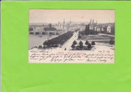 Zürich-Utoquai und Quaibrücke-1906 versendet