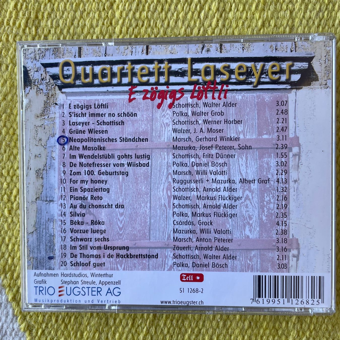 CD: QUARTETT LASYER-E ZÖGIS LÖFTLI – Usato da Rorschacherberg venduto da CD-Roli 1