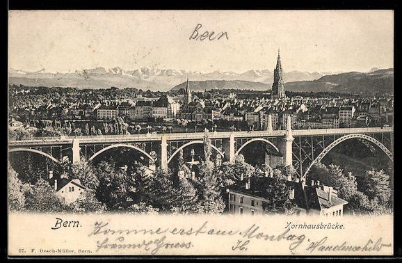 Cartoline postali: AK Bern, Kornhausbrücke und Ortsansicht – Usato da Berlin venduto da bartko-reher